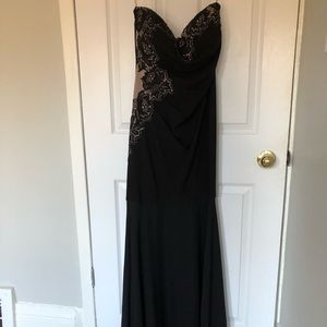 Gorgeous black floor length strapless gown